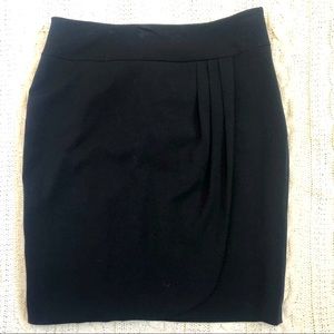 Apt 9 12 black side pleat midi skirt EUC